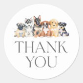 子犬の赤ちゃんシャワー ラウンドシール (正面)