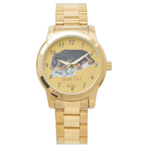 子犬の赤ちゃんテディロットワイラー犬の写真 腕時計