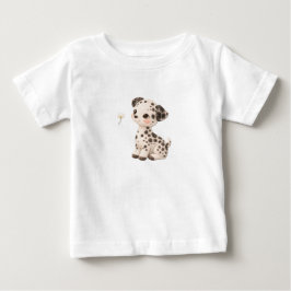 子犬の赤ちゃんTシャツ – かわいいスポットとストライプのベイビー ベビーTシャツ