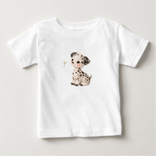 子犬の赤ちゃんTシャツ – かわいいスポットとストライプのベイビー ベビーTシャツ
