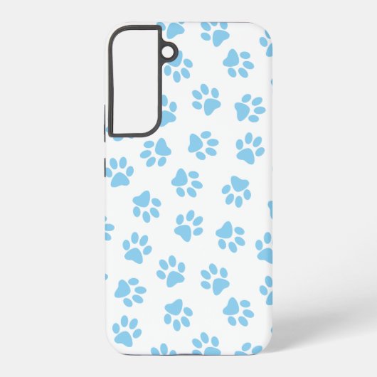 子犬の足あと パターン 青い足あと SAMSUNG GALAXYケース (裏面)