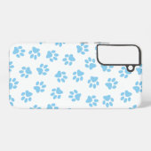 子犬の足あと パターン 青い足あと SAMSUNG GALAXYケース (裏面横)