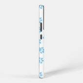 子犬の足あと パターン 青い足あと SAMSUNG GALAXYケース (右側面)
