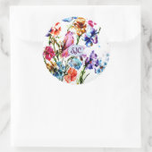 子犬の足のプリント |ラウンドステッカー ラウンドシール (バッグ)