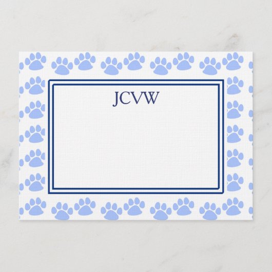 子犬の足のメッセージカード ノートカード (正面)
