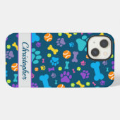 子犬の足跡パターン iPhoneケース (裏面横)