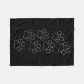 子犬の足跡パパママ良い子新しいレス フリースブランケット (正面(横))