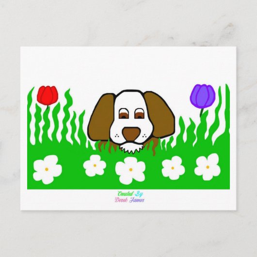 子犬の遊び場 ポストカード (正面)