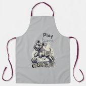 子犬の遊び時間：グレードッグのボールを追いかけるおもしろい エプロン (正面)