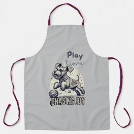 子犬の遊び時間：グレードッグのボールを追いかけるおもしろい エプロン