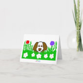 子犬の遊び 小さなグリーティングカード カード (正面)