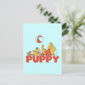 子犬の遊び Tシャツとギフト ポストカード (スタンド正面)