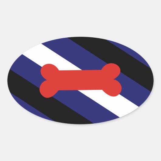 子犬の遊プライド 楕円形シール (正面)