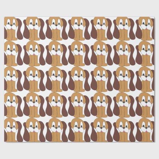 子犬の長耳ラッピング紙 ラッピングペーパー (フラット)