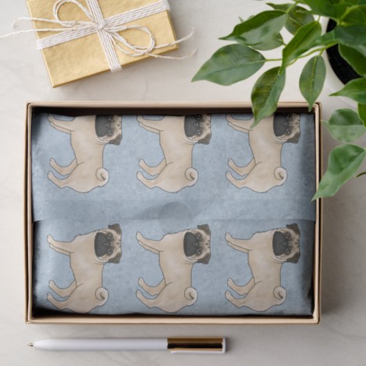 子犬の青い模様 薄葉紙 (ギフト)