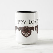 子犬の顔を搭載するマグ マグカップ (中央)