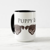 子犬の顔を搭載するマグ マグカップ (正面左)