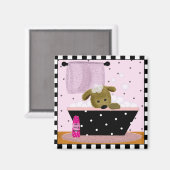 子犬の風呂 マグネット (正面/裏面)