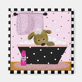 子犬の風呂 マグネット (正面)