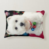 子犬の首の身に着けているクリスマス鐘 アクセントクッション (裏面)