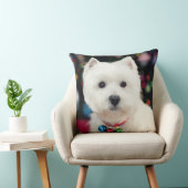 子犬の首の身に着けているクリスマス鐘 クッション (椅子)