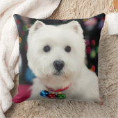 子犬の首の身に着けているクリスマス鐘 クッション (ブランケット)