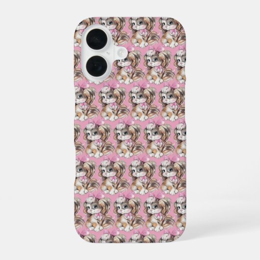 子犬のiPhoneケース iPhone 16ケース (裏面)