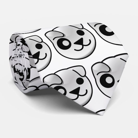 子犬のLinuxロゴ白 ネクタイ (ロール)