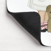 子犬のTシャツおよびギフトを持つヴィンテージのナース マウスパッド (コーナー)