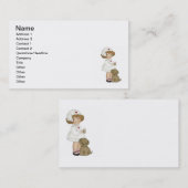 子犬のTシャツおよびギフトを持つヴィンテージのナース 名刺 (正面/裏面)