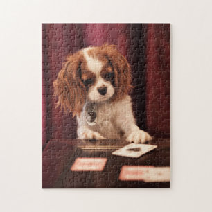 子犬はカードを遊びます ジグソーパズル