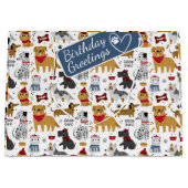 子犬はグリーティングで漫画のパタカスタムーンを生む ラージペーパーバッグ (正面)