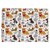 子犬はグリーティングで漫画のパタカスタムーンを生む ラージペーパーバッグ (裏面)