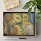 子犬はヒマワリを愛する茶色の長い髪のダシュント 薄葉紙 (ギフト)