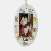 子犬は写真の楕円形のオーナメント18犬の漫画を加えます セラミックオーナメント (右)
