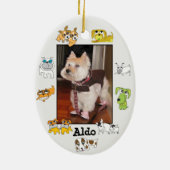 子犬は写真の楕円形のオーナメント18犬の漫画を加えます セラミックオーナメント (裏面)