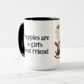 子犬は女の子の友最高の人だ マグカップ (正面左)