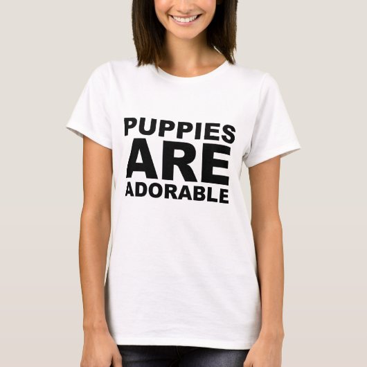 子犬は愛らしい：シャツ Tシャツ (正面)