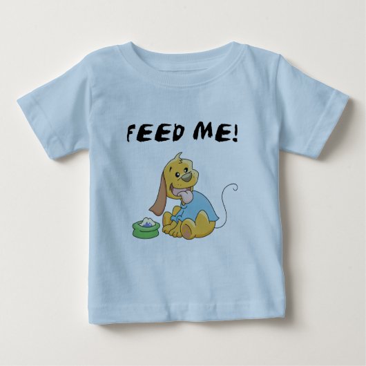 子犬は私にTシャツおよびギフトを食べ物を与えます ベビーTシャツ (正面)