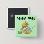 子犬は私にTシャツおよびギフトを食べ物を与えます 缶バッジ (正面&裏面)