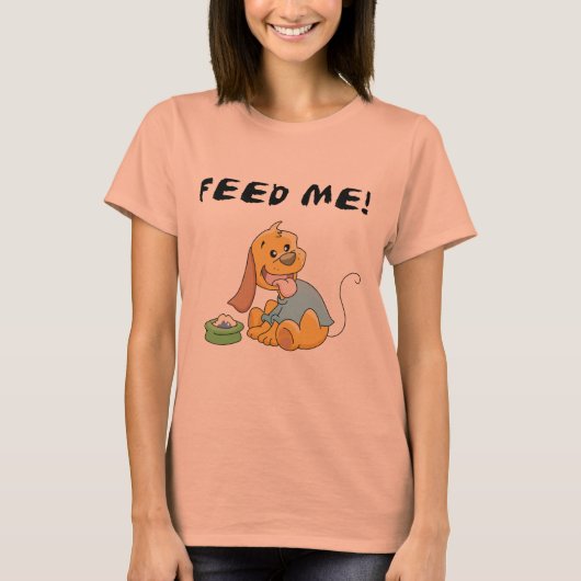 子犬は私にTシャツおよびギフトを食べ物を与えます Tシャツ (正面)