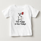 子犬は1つの誕生日です ベビーTシャツ (正面)