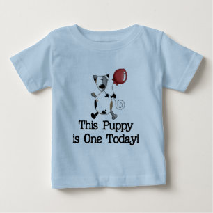 子犬は1つの誕生日のTシャツおよびギフトです ベビーTシャツ