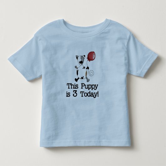 子犬は3誕生日Tシャツとギフト トドラーTシャツ (正面)