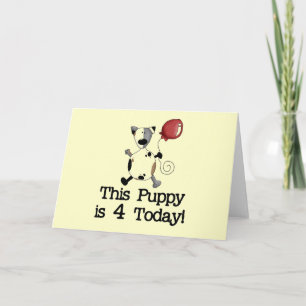 子犬は4誕生日Tシャツとギフト カード