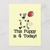 子犬は4誕生日Tシャツとギフト ポストカード (正面)