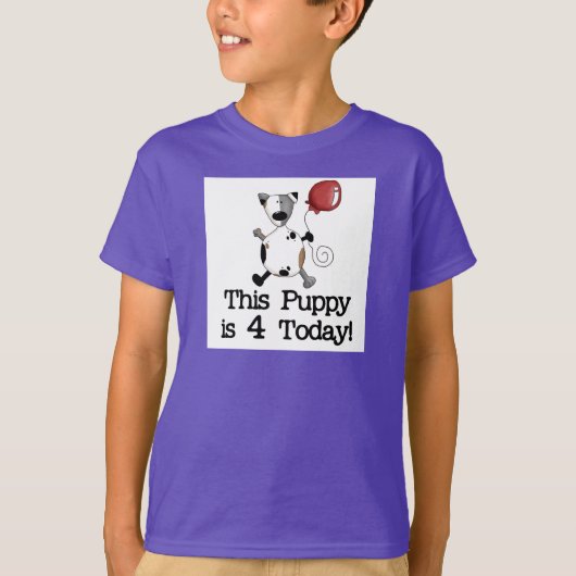 子犬は4誕生日Tシャツとギフト Tシャツ (正面)