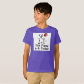 子犬は4誕生日Tシャツとギフト Tシャツ (正面フル)