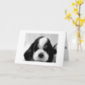 子犬は「丘の上でそう言わないか？」と言う。 カード (黄色い花)