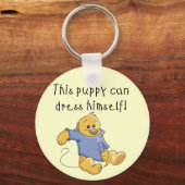 子犬はTシャツおよびギフトに服を着せます キーホルダー (正面)